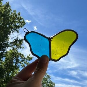Vintage Butterfly Stained Glass Sun Catcher